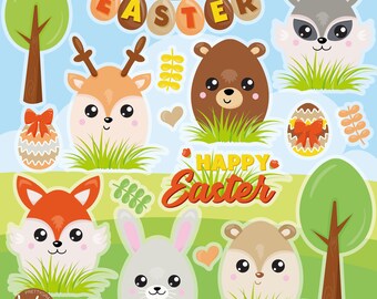 Happy Easter, clipart, clipart commercial use,  vector graphics,  clip art, digital images - CL1536