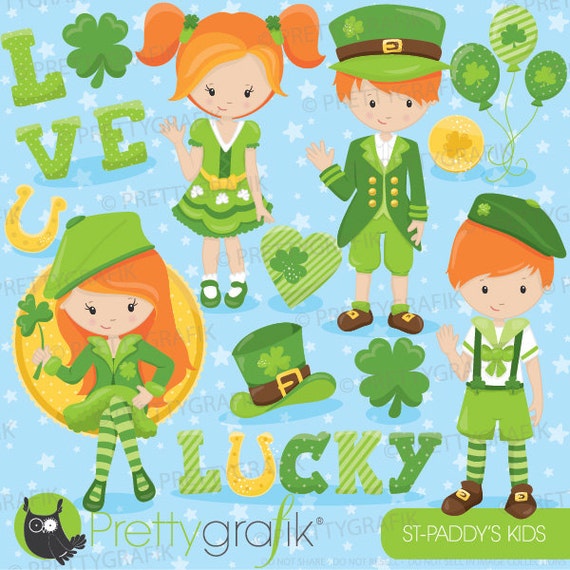 St-patrick's clipart commercial use, leprechaun vector graphics, digital clip art, digital images - CL816 Il_570xn