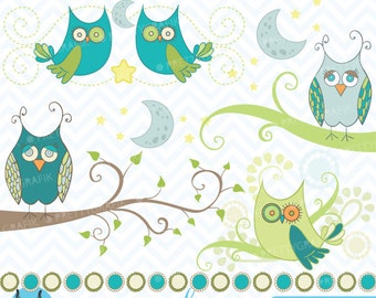 Owl clipart commercial use, vector graphics, digital clip art, digital images - CL439