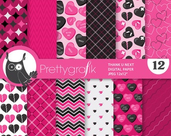 Anti-valentines hearts digital paper, commercial use, valentine scrapbook patterns, background papers - PS979