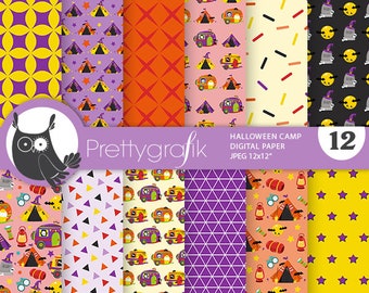 Halloween Camp,  papers, commercial use, scrapbook papers, background - PS1337