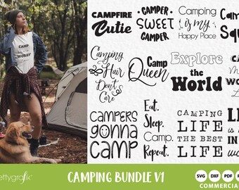 Camping SVG Bundle, SVG files, DXF, clipart commercial use,  clipart, vector graphics, digital images, cutting files