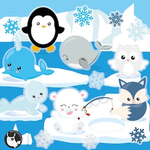 Arctic Babies, clipart, clipart commercial use,  vector graphics,  clip art, digital images - CL1415