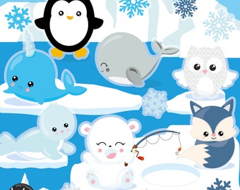 Arctic Babies, clipart, clipart commercial use,  vector graphics,  clip art, digital images - CL1415