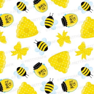 Honey bee digital patterns, commercial use, scrapbook papers, background PS686 image 2