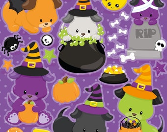 Halloween Dog, clipart, clipart commercial use,  vector graphics,  clip art, digital images - CL1827