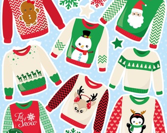 Ugly Sweaters, clipart, clipart commercial use,  vector graphics,  clip art, digital images - CL1407