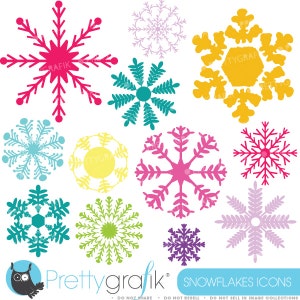Snowflakes clipart commercial use, vector graphics, digital clip art, digital images  - CL593