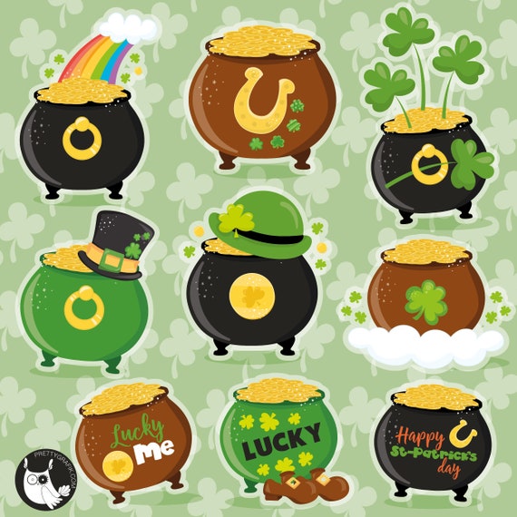 St Patrick's Day Cauldron, clipart, clipart commercial use, vector graphics, clip art, digital ...