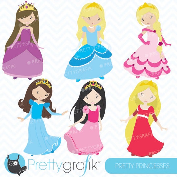 Princess Clipart Commercial Use, Vector Graphics, Digital Clip Art, Digital  Images CL457 - Etsy