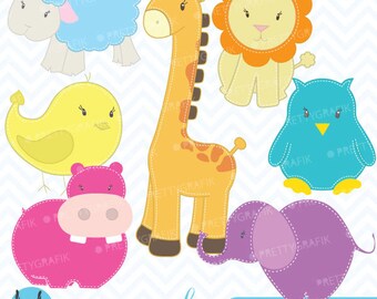 zoo animals clipart commercial use, vector graphics, digital clip art, digital images  - CL449