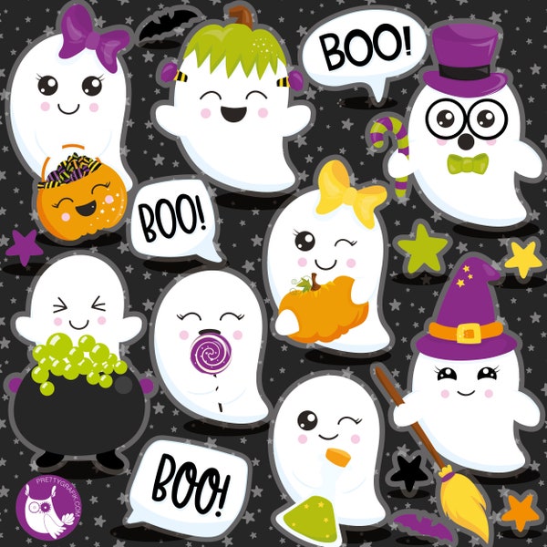 Halloween Ghost, clipart, clipart commercial use,  vector graphics,  clip art, digital images - CL1805