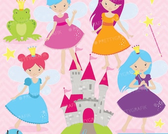 fairy princess clipart commercial use, vector graphics, digital clip art, digital images  - CL595