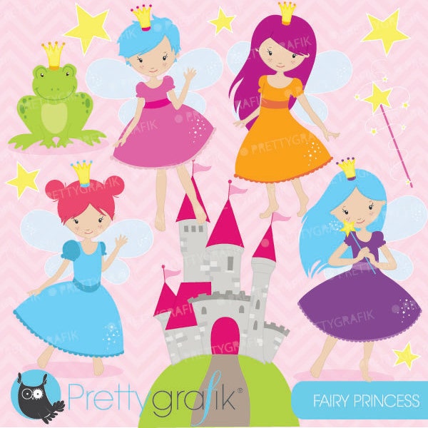 fairy princess clipart commercial use, vector graphics, digital clip art, digital images  - CL595