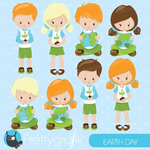 Earth day clipart commercial use, earth day kids vector graphics, digital clip art, digital images CL826 image 2