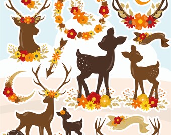 Fall Antlers, clipart, clipart commercial use,  vector graphics,  clip art, digital images - CL1592