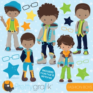 Fashion boys clipart commercial use, kid clipart vector graphics, boy digital clip art, digital images CL784 image 1