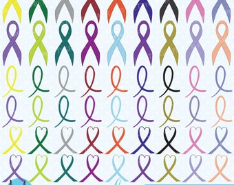 54 cancer ribbon clipart commercial use, vector graphics, digital clip art, digital images - CL504