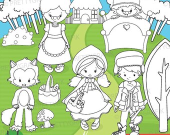 Little Red digital stamp commercial use, vector graphics, digital stamp, digital images - DS879