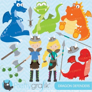 Dragon viking clipart commercial use, vector graphics, digital clip art, digital images - CL575