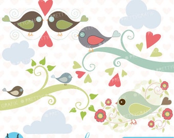 bird tweet clipart commercial use, vector graphics, digital clip art, digital images  - CL426