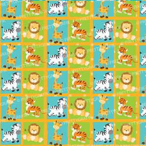 Safari animals digital paper, commercial use, scrapbook patterns, background PS652 image 4