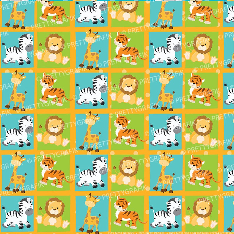 Safari animals digital paper, commercial use, scrapbook patterns, background PS652 image 4