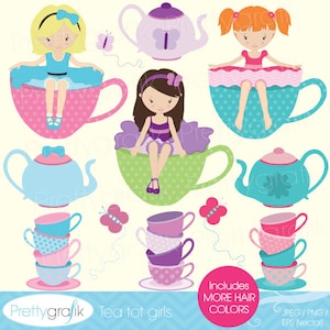 tea party clipart for scrapbooking, commercial use, vector graphics, digital clip art, digital images - CL515