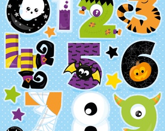 Halloween Numbers, clipart, clipart commercial use,  vector graphics,  clip art, digital images - CL1823