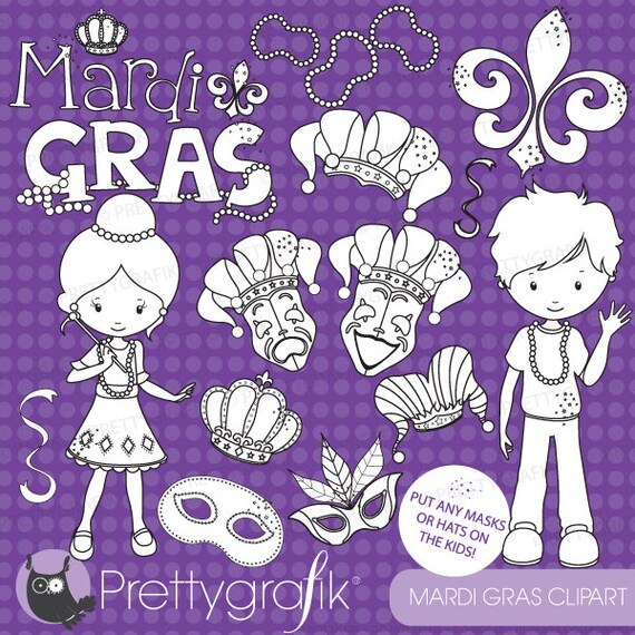 BUY20GET10 - Mardi gras stamps commercial use, vector graphics, digital clip art, digital images - DS640 Il_570xn