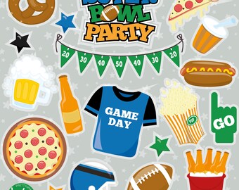 Super Bowl Party, clipart, clipart commercial use,  vector graphics,  clip art, digital images - CL1424