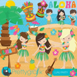 Luau party clipart commercial use, vector graphics, digital clip art, digital images  - CL656