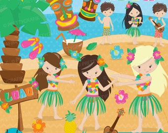 Luau party clipart commercial use, vector graphics, digital clip art, digital images  - CL656