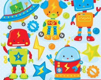 Toy robot clipart commercial use, vector graphics, digital clip art, digital images  - CL801