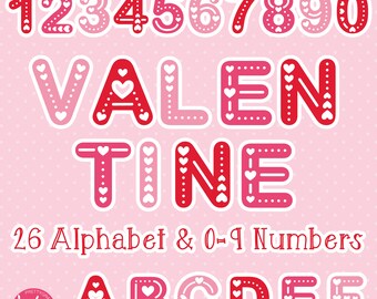 Valentine Alphabet, clipart, clipart commercial use,  vector graphics,  clip art, digital images - CL1695