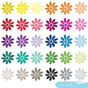 30 flower daisy clipart commercial use, vector graphics, digital clip art, digital images CL461 image 2