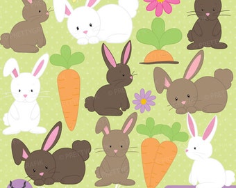 bunny clipart commercial use, vector graphics, digital clip art, digital images  - CL507