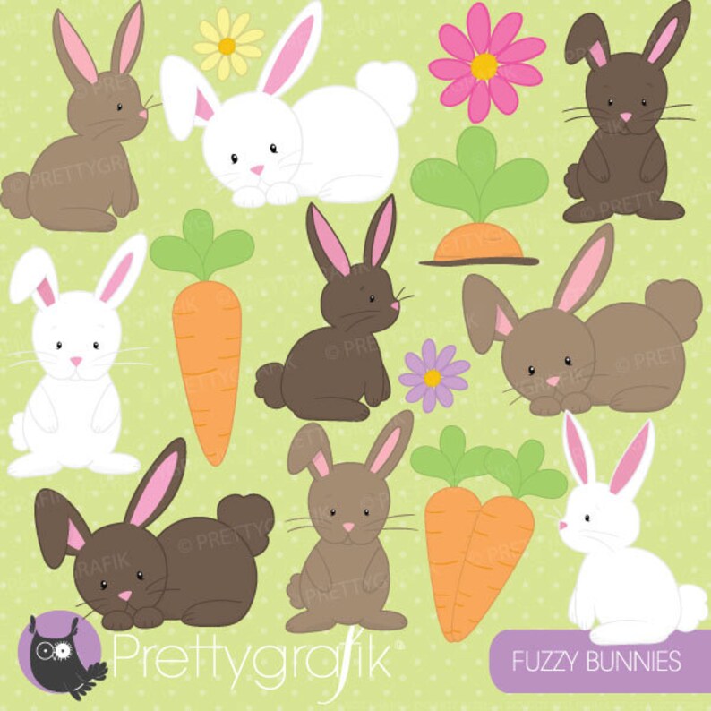 bunny clipart commercial use, vector graphics, digital clip art, digital images CL507 image 1