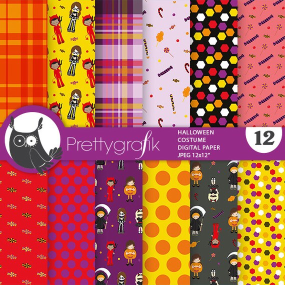 Halloween Costume, papers, commercial use, scrapbook papers, background - PS1147 Il_570xn