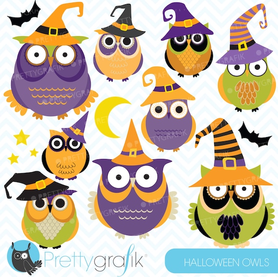 Halloween Owls clipart, commercial use, vector graphics, digital clip ...