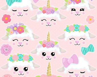 Kawaii spring lambs clipart, clipart commercial use, vector graphics, digital clip art, digital images - CL1237