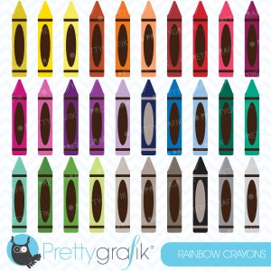 Rainbow crayon clipart commercial use, vector graphics, digital clip art, digital images  - CL568