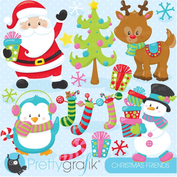 Christmas friends clipart commercial use, christmas girls vector graphics, digital clip art, digital images  - CL752