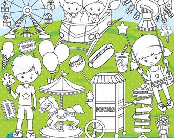 Amusement park digital stamp commercial use, vector graphics, digital stamp, digital images - DS866