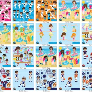 Sports BUNDLE Graphic Set Clipart Commercial Use Fantasy - Etsy