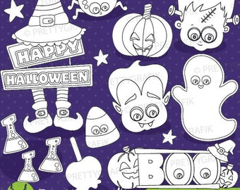 Halloween props digital stamp commercial use, vector graphics, digital stamp, digital images - DS919