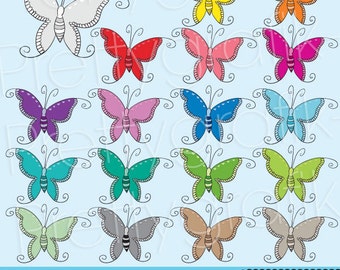 18 buttefly clipart commercial use, vector graphics, digital clip art, digital images  - CL498