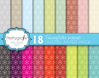 christmas snowflake digital paper, commercial use, scrapbook papers, background - PS577