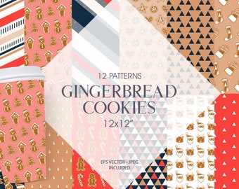 Gingerbread Cookies,  papers, commercial use, scrapbook papers, background - PS1364