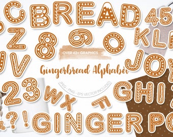 Gingerbread Alphabet, clipart, clipart commercial use,  vector graphics,  clip art, digital images - CL1661